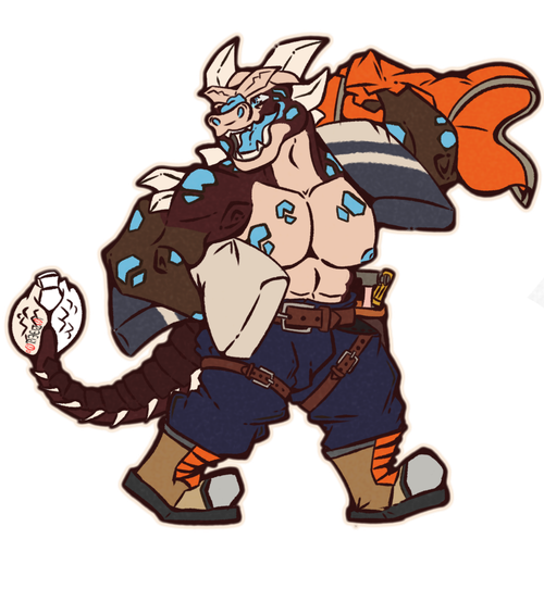 Viktor as a construction worker by Iraelo