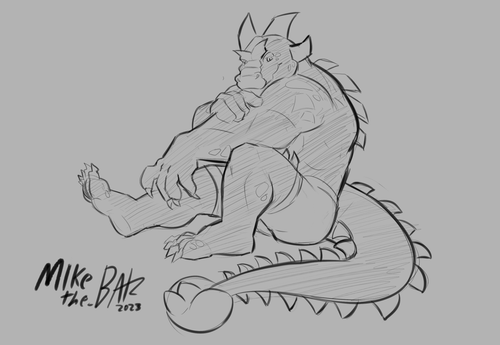 Viktor lounging by Mike the Batz