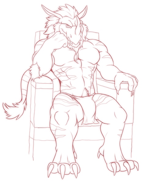 Jarek on a stone throne by Orion